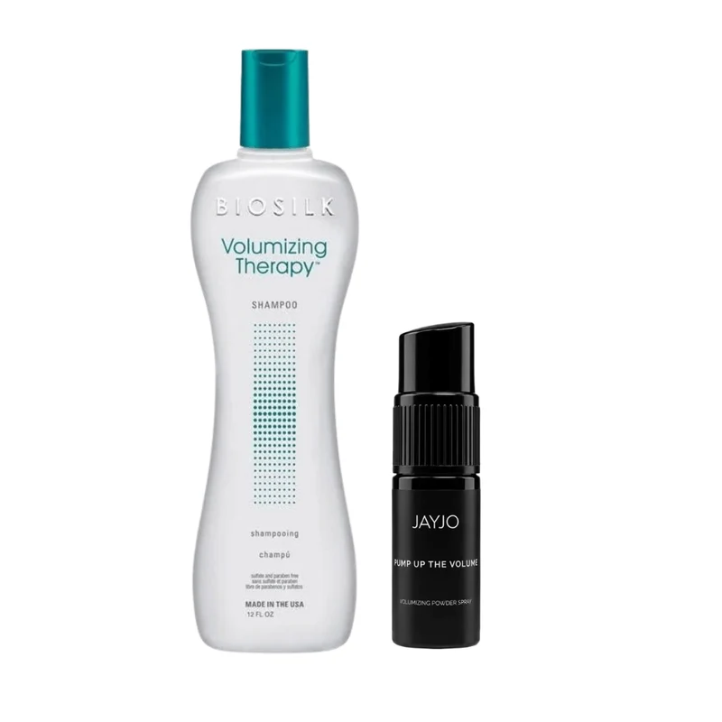 Biosilk Volumizing Therapy Shampoo + JAYJO Pump Up The Volume Volumizing Powder Spray