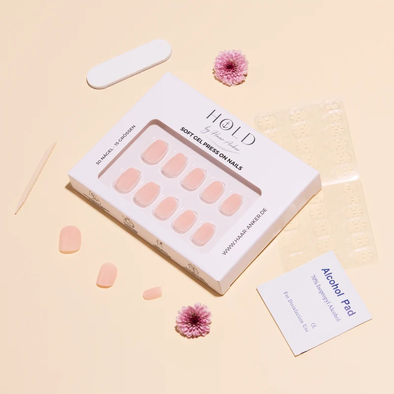'Bare Nude' Soft Gel Press Ons | Short Round