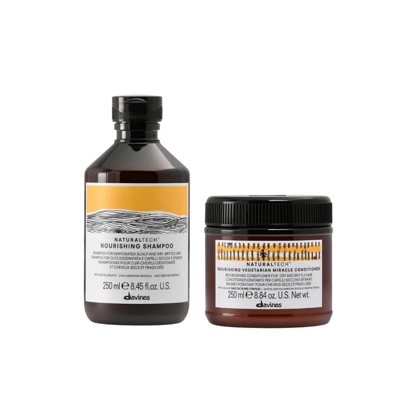 Davines Naturaltech Nourishing Shampoo+ Davines Naturaltech Nourishing Vegetarian Miracle Conditioner