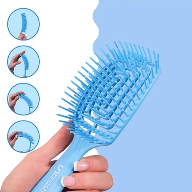 UNbrush Detangling Hair Brush Flex Blue