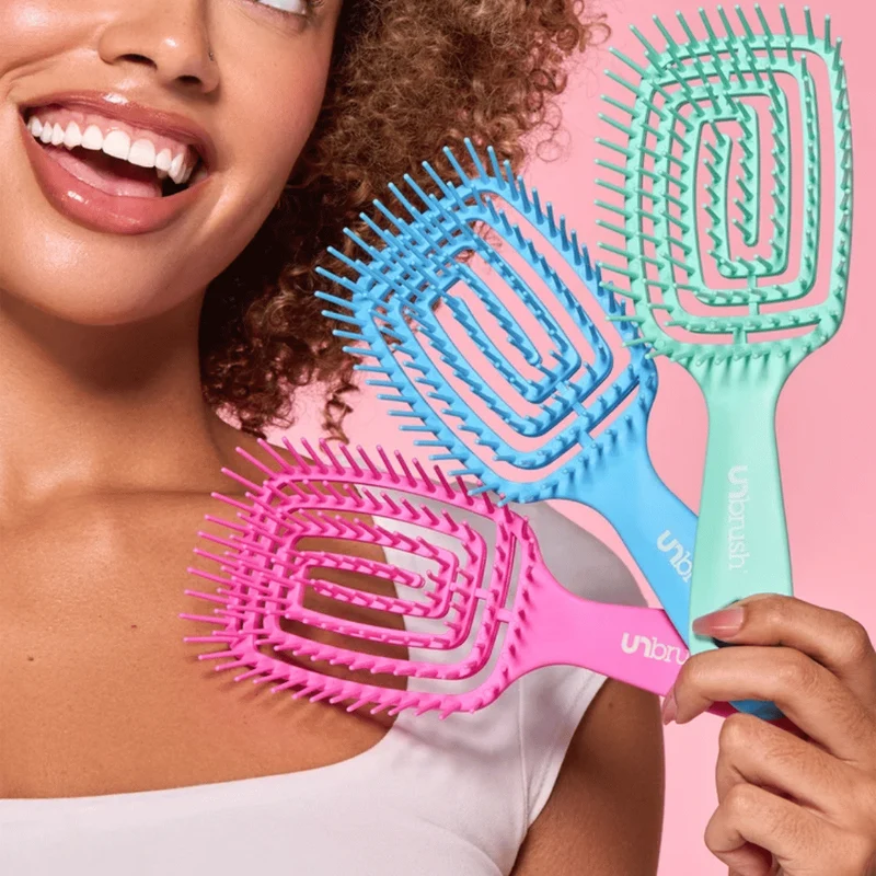 UNbrush Detangling Hair Brush Flex Blue