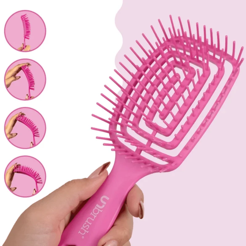 UNbrush Detangling Hair Brush Flex Pink