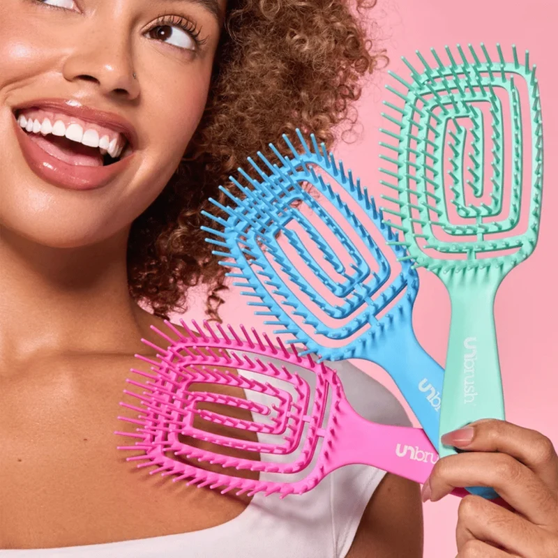 UNbrush Detangling Hair Brush Flex Pink