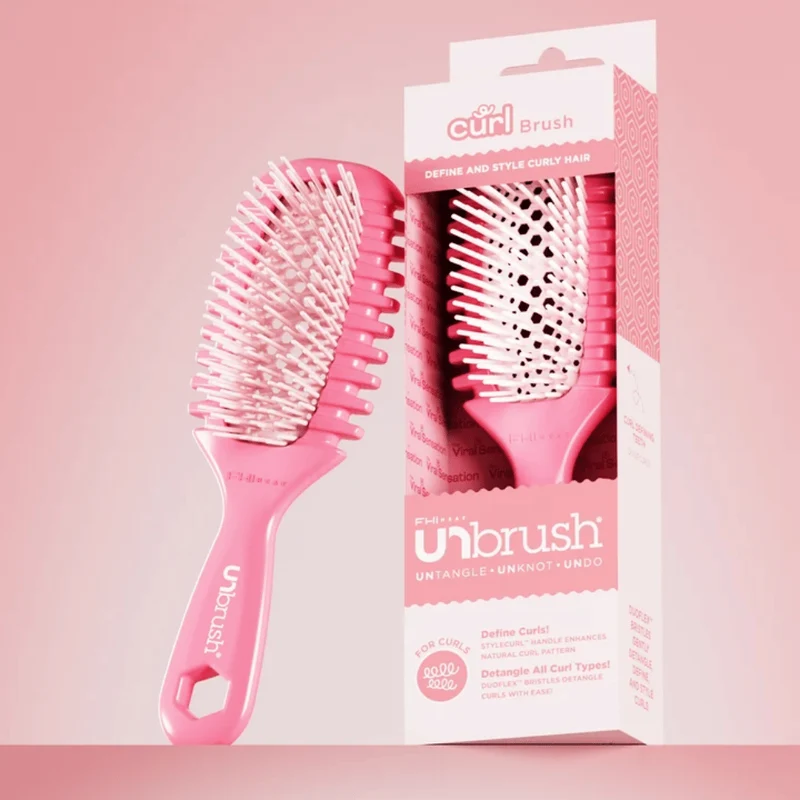 UNbrush Detangling Hair Brush Curl Coral Pink