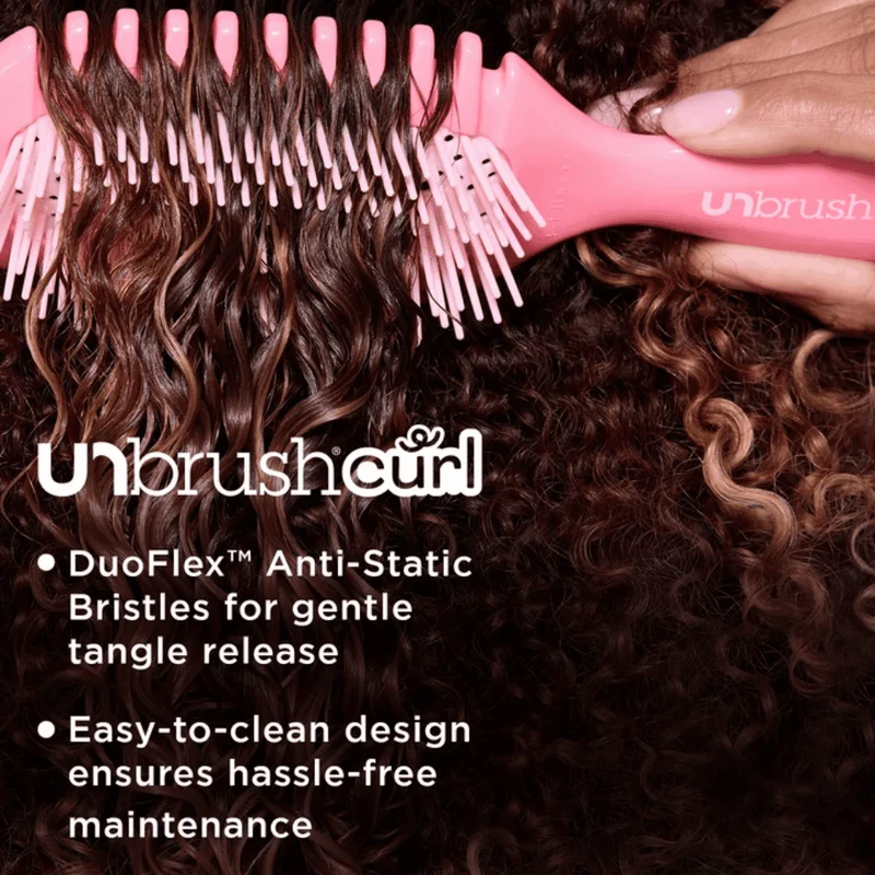 UNbrush Detangling Hair Brush Curl Coral Pink