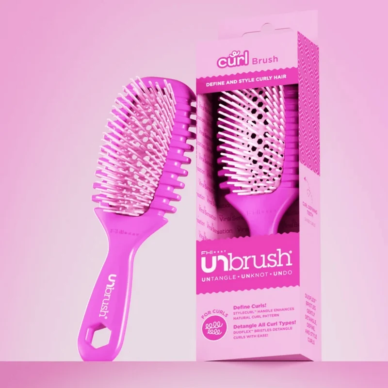 UNbrush Detangling Hair Brush Curl Bright Pink
