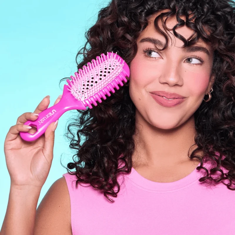 UNbrush Detangling Hair Brush Curl Bright Pink