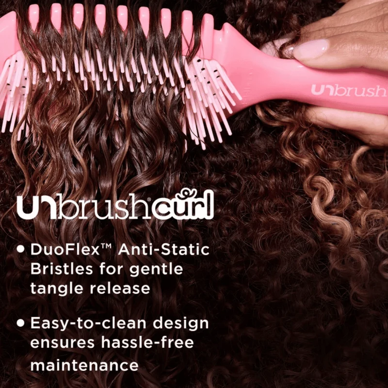 UNbrush Detangling Hair Brush Curl Bright Pink