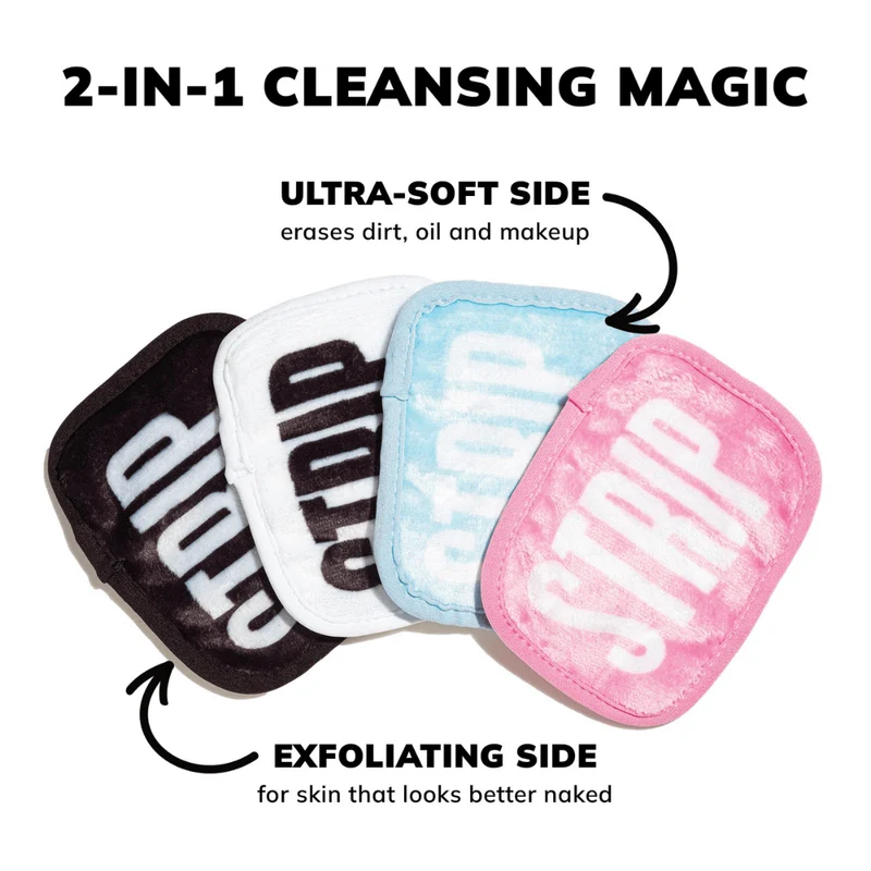 Strip Herbruikbare Makeup Pads zwart wit 7 stuks + waszak