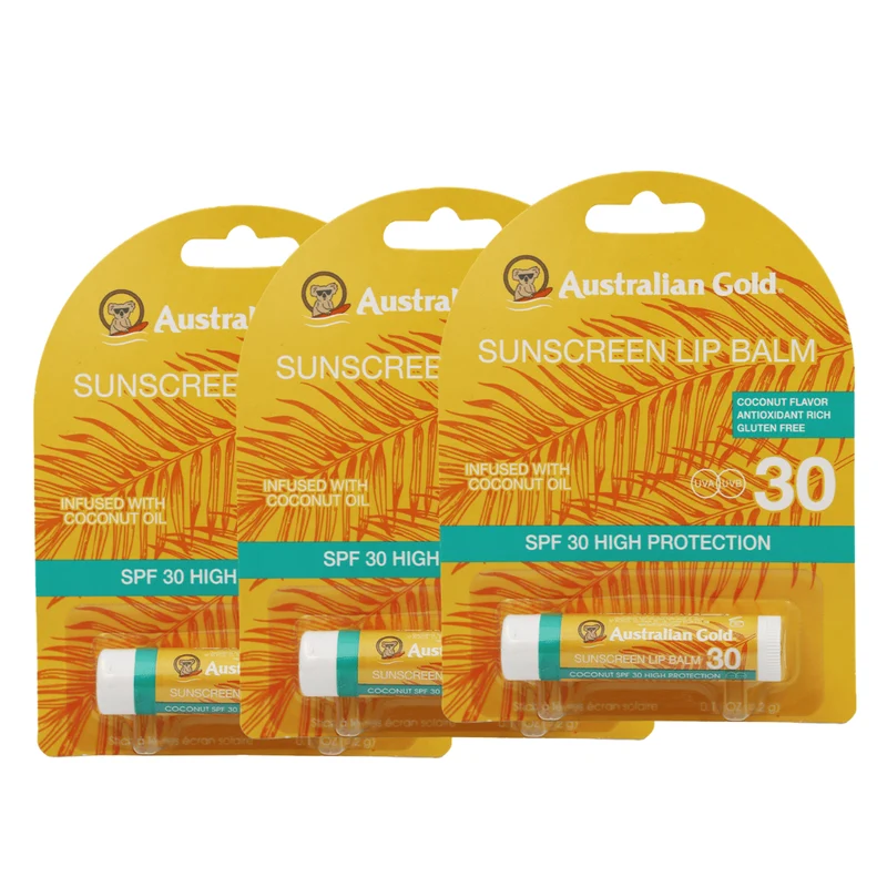 Australian Gold SPF30 Lipbalm Stick Coconut 3x4,2gr