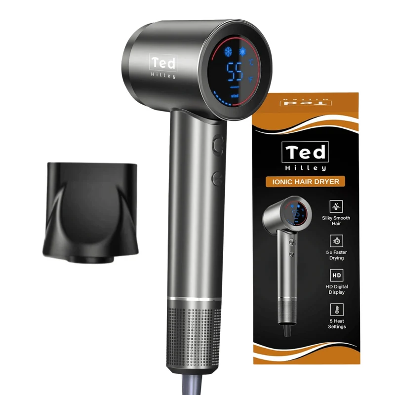 Ted Hilley VelvetDry Ionische Fohn met Concentrator Silver
