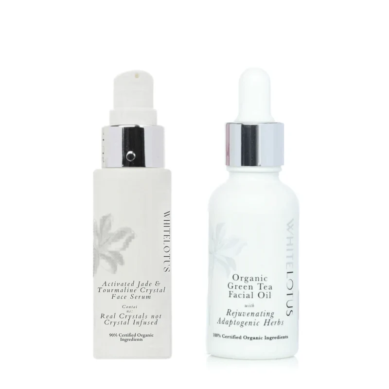White Lotus Activated Face Serum 30ml + Organic Green Tea Face Oil 30ml