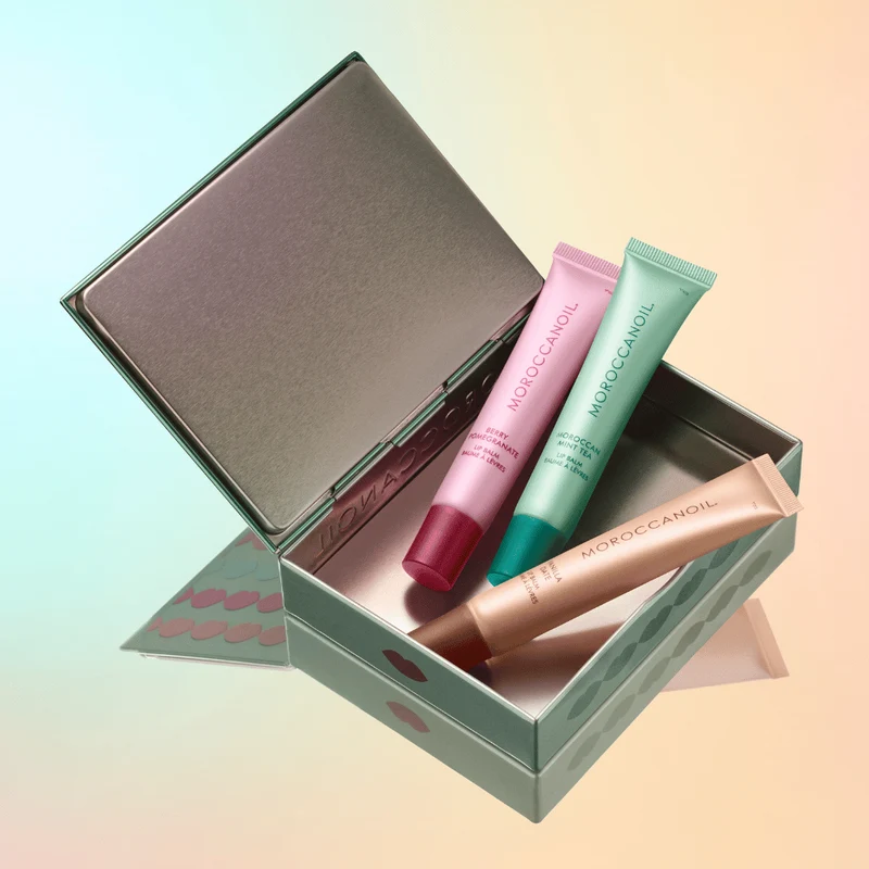 Moroccanoil Lip balm trio tin box