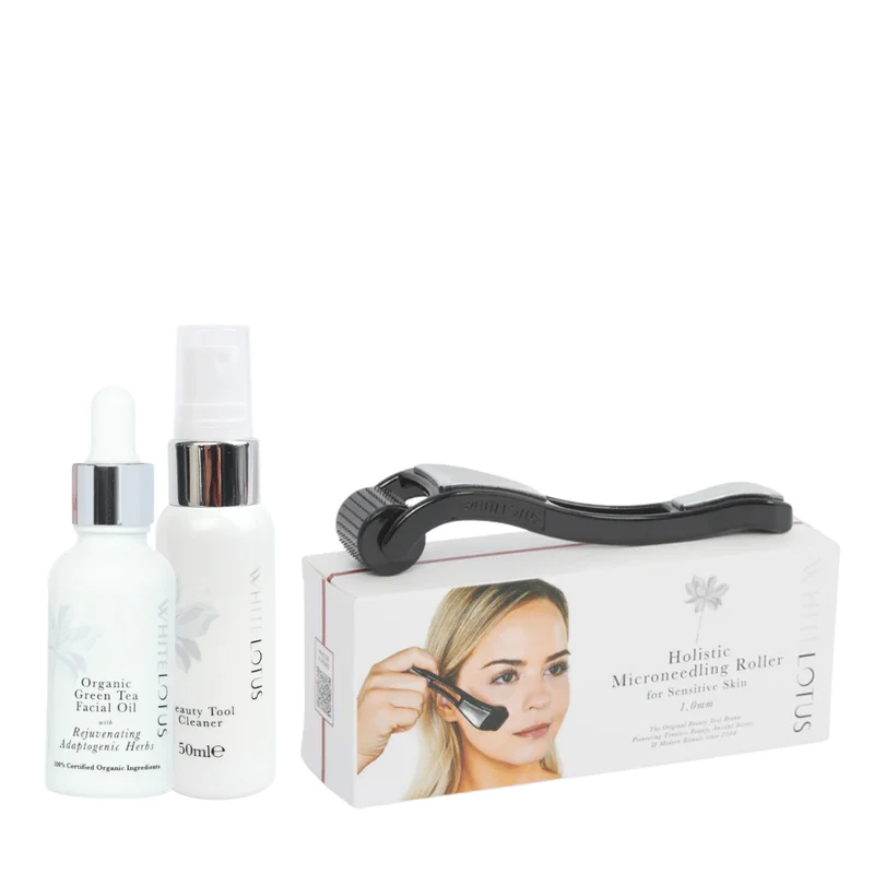 White Lotus Hypoallergenic Dermaroller (1mm) Kit - voor litteken herstel