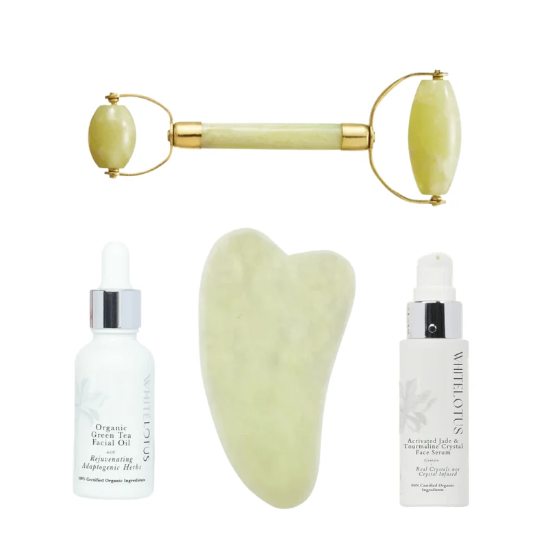 White Lotus Jade Crystal Facial Set