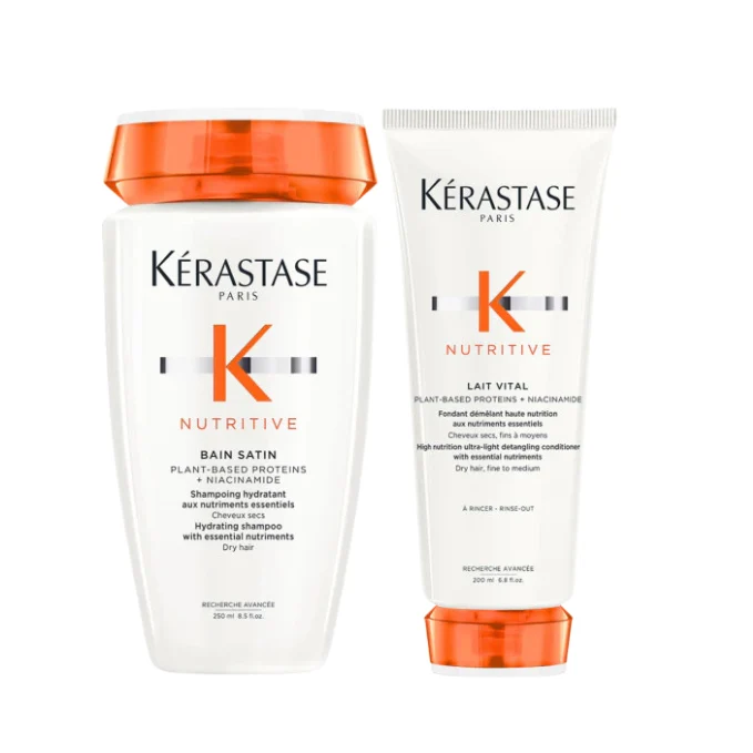 Kérastase Nutritive Bain Satin Shampoo + Conditioner Set für trockenes Haar
