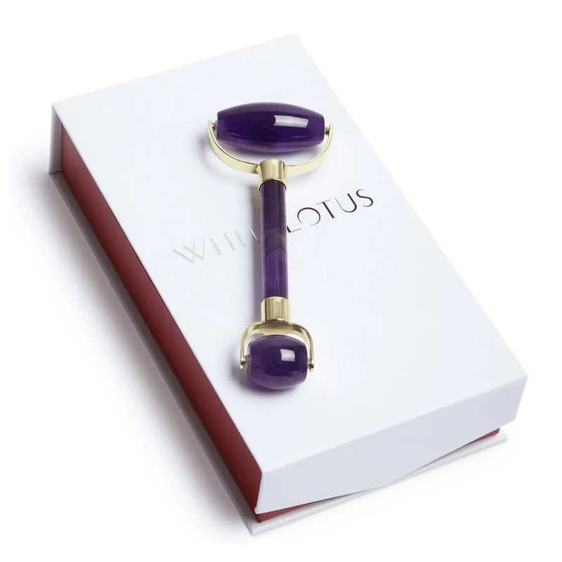 White Lotus Genuine Double Headed Amethyst Roller