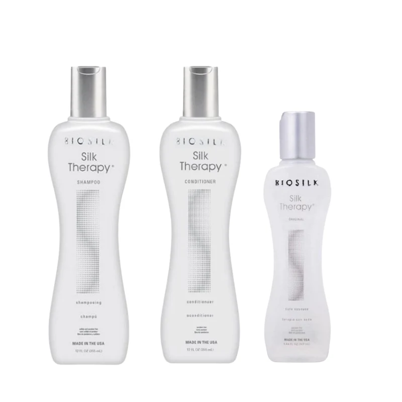 Biosilk Silk Therapy Shampoo 355ml + Conditioner 355ml + Silk Therapy 167ml