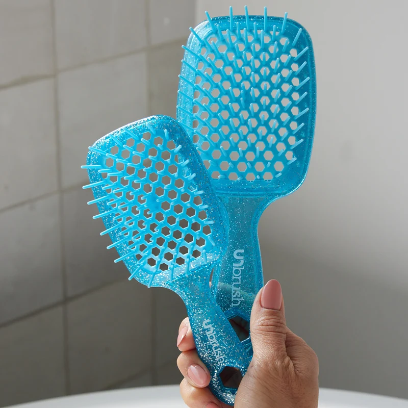 UNbrush Entwirrende Haarbürste Mini Glitter - Sapphire