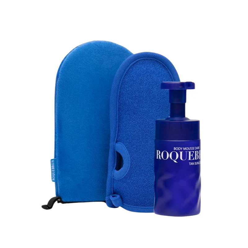 ROQUEBRUN. Körper Mousse Dunkel & Handschuhe Set