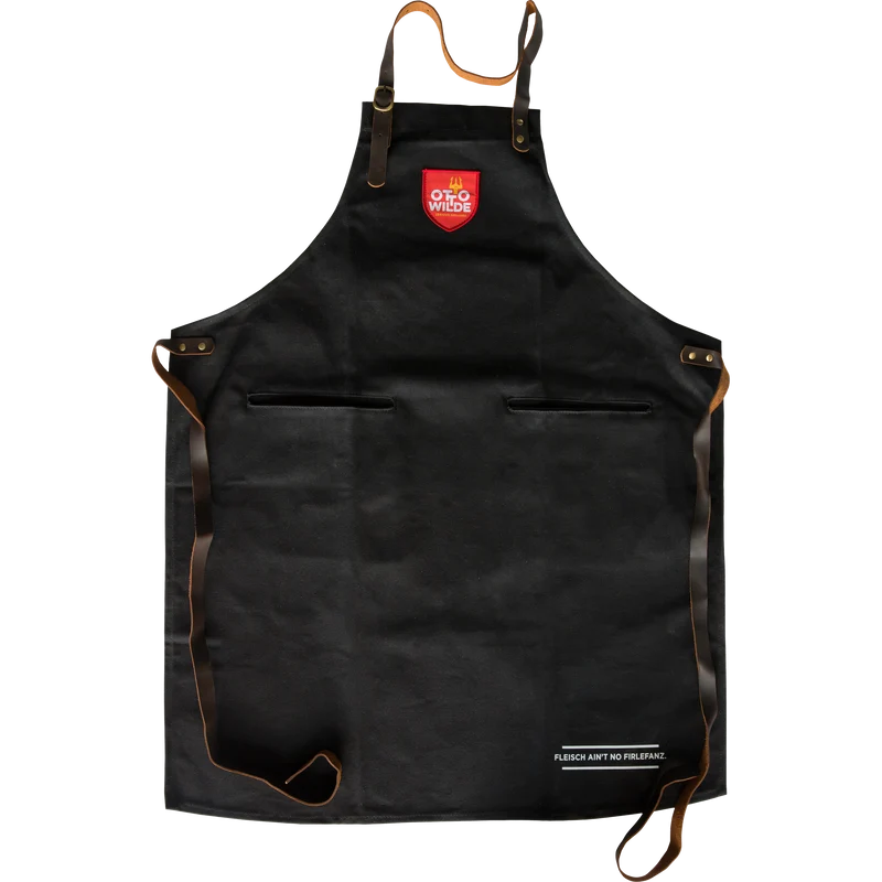 Otto Wilde Grillschürze, Baumwolle & Leder