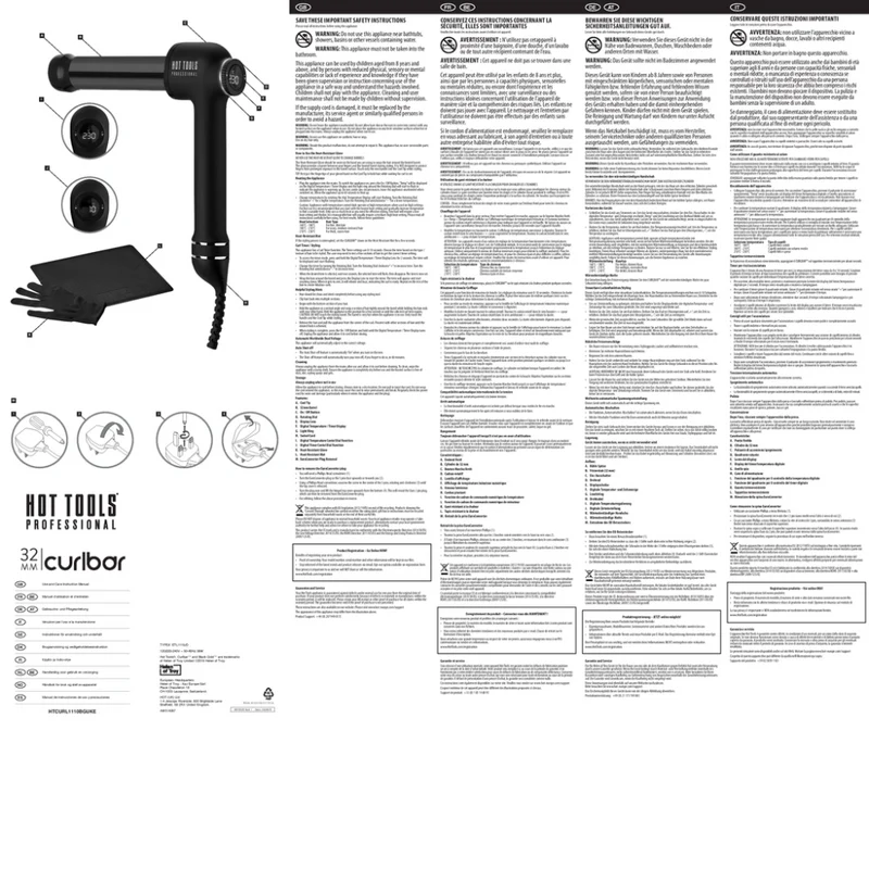 Hot Tools Professional Lockenstab Schwarz Gold 32mm