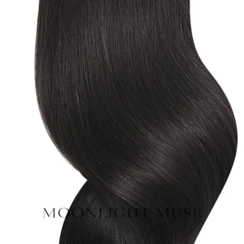 Mondschein Muse Jungfrau Haar 65cm V-Spitze Haar Schwarz W weich warm Col#1W