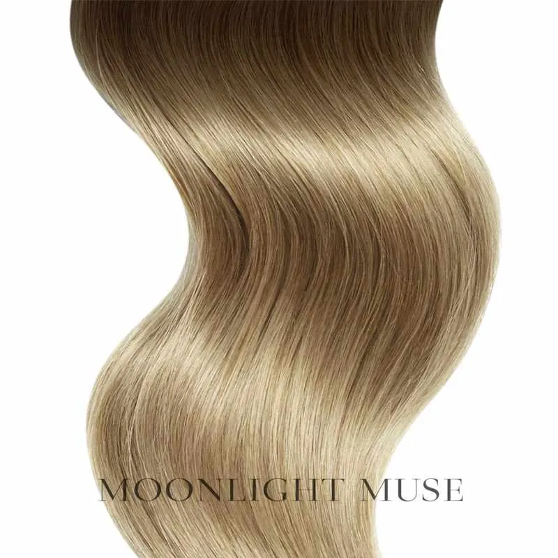 Mondlicht Muse Jungfernhaar 55cm V-Spitze Haar Dunkel/Platina Melange #SB
