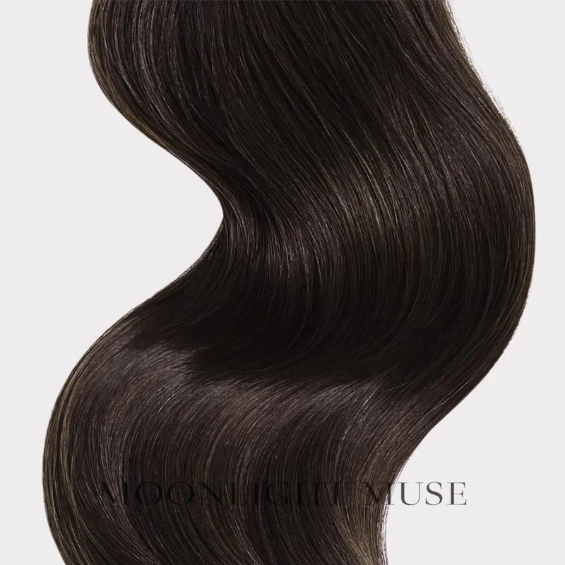 Mondschein Muse Jungfrau Haar 55cm V-Spitze Haar Schwarz B warm #1B