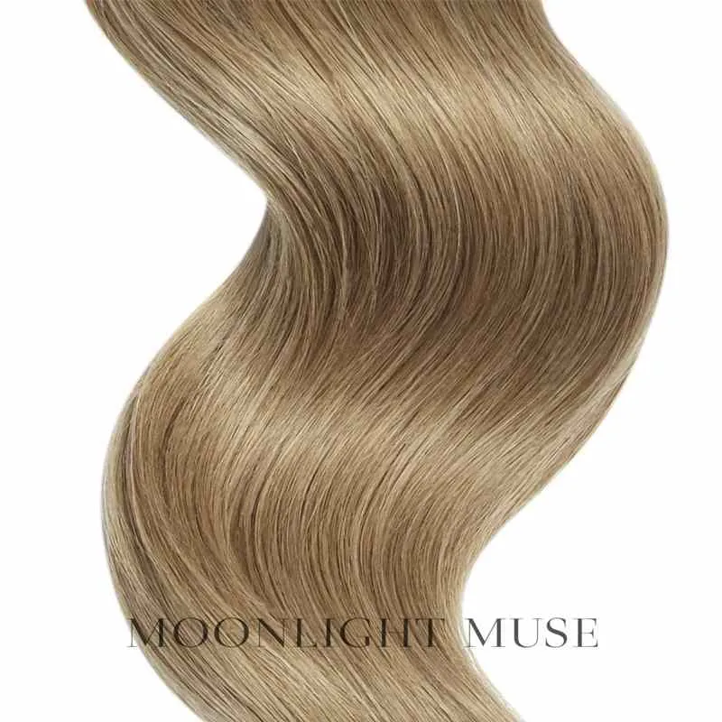 Mondschein Muse Jungfrau Haar 55cm V-Spitze Haar Blond Violett Col#18A