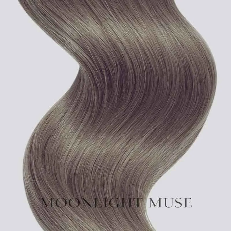 Mondlicht Muse V-Spitze Jungfrau Haar Grau Silber Col#70