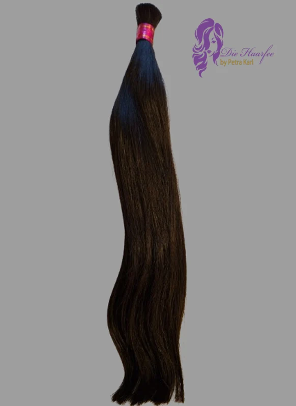 Strähnen als indonesisches Naturhaar braunschwarz dunkel - glatt