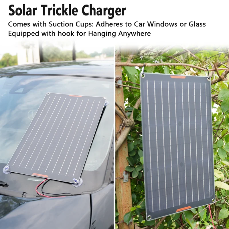 MHPOWOS 30W 12V Solar Battery Charger and Maintainer for Vehicles