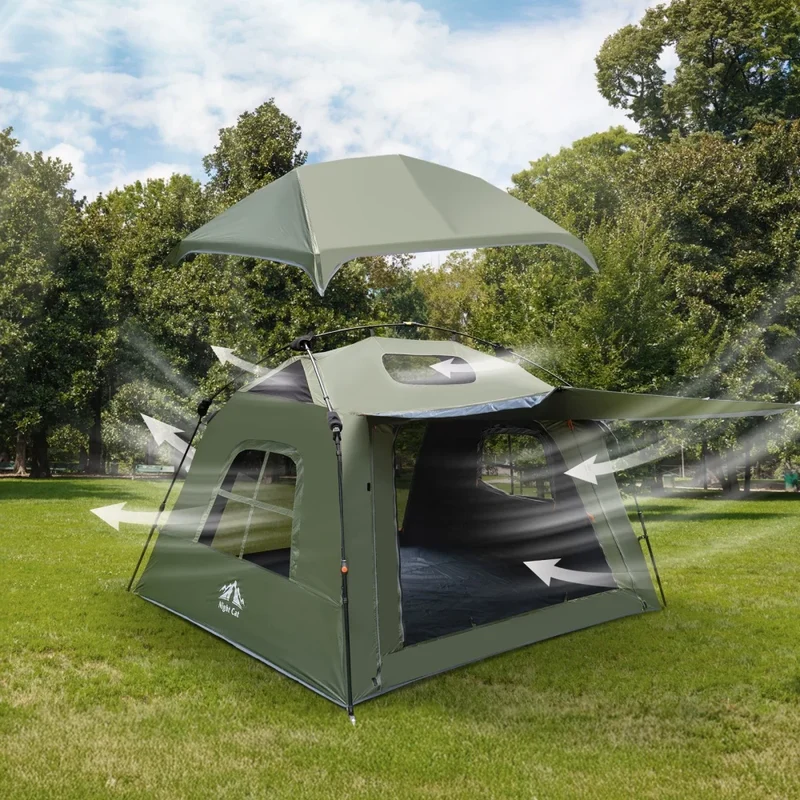 Night Cat Pop Up Blackout Waterproof Camping Tent With Rainfly