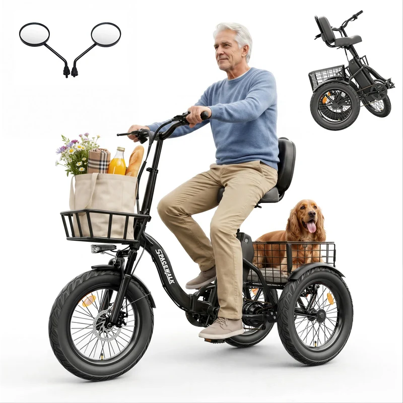 Spacewalk 1200W Peak Power Brushless Electric Trike With Basket