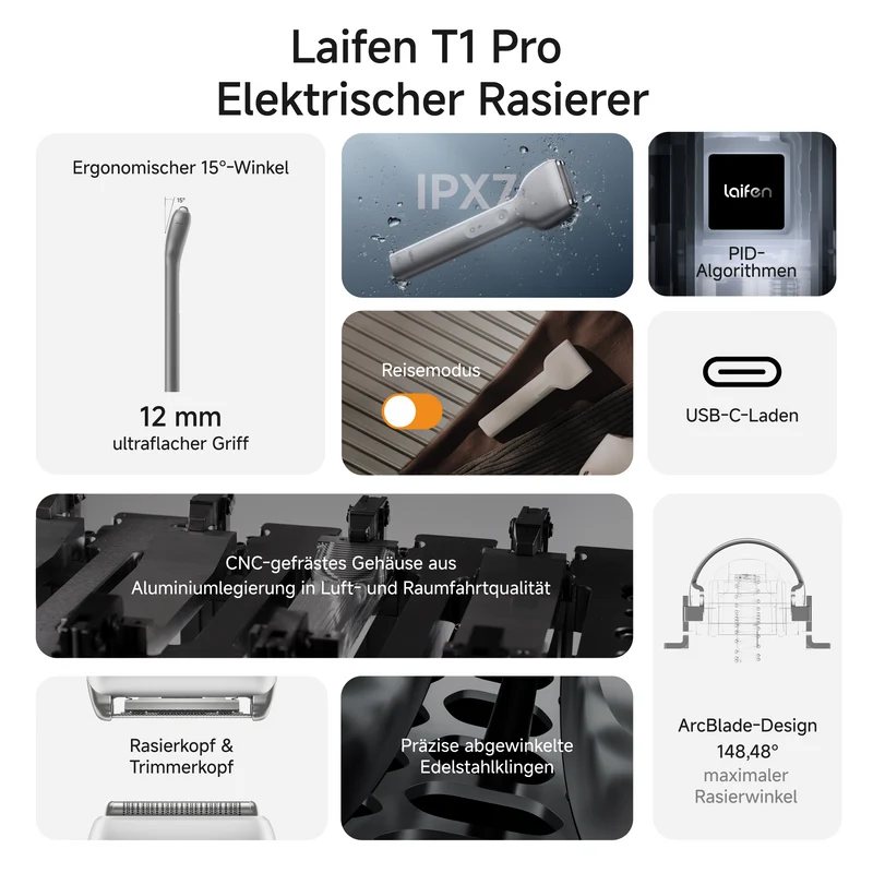 LAIFEN T1 Pro Rasierer Original Aluminum