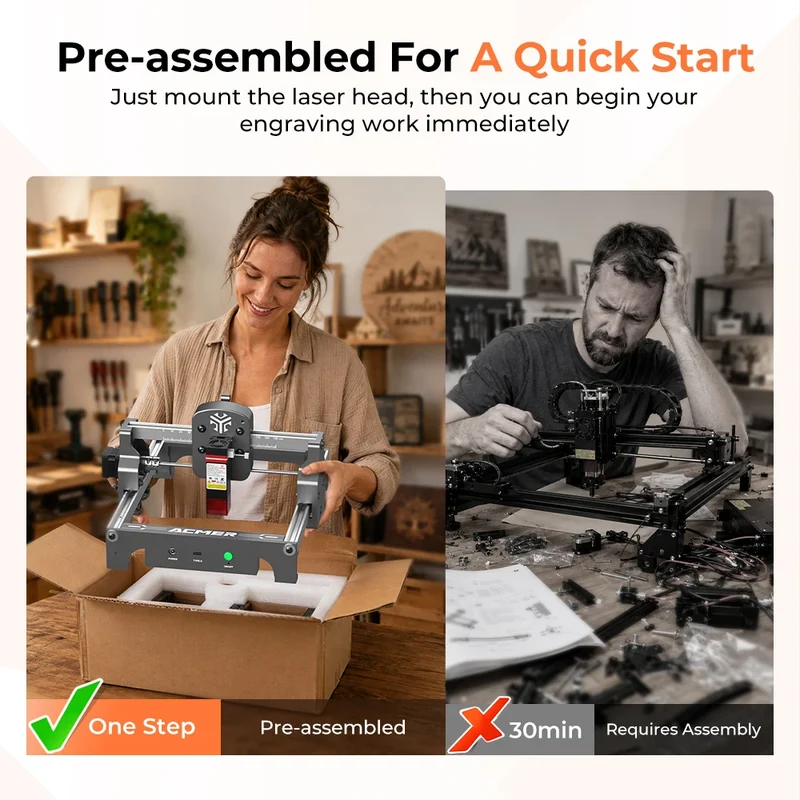 ACMER Portable Laser Engraver and Cutter for Wood and Acrylic