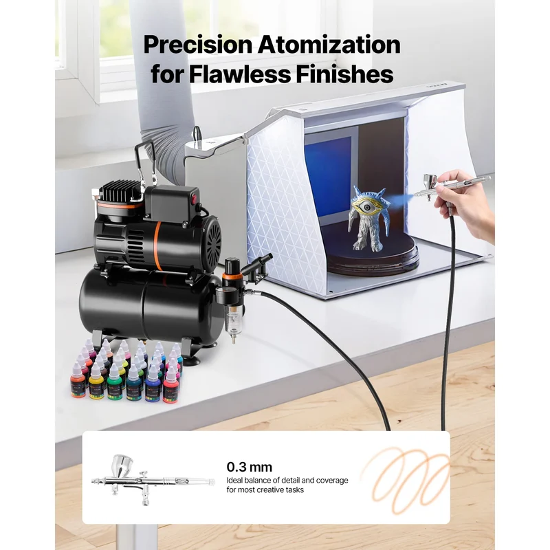 SucceBuy Airbrush Kit With Compressor For Cake And Nail Art