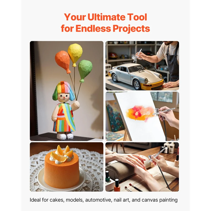 SucceBuy Airbrush Kit With Compressor For Cake And Nail Art