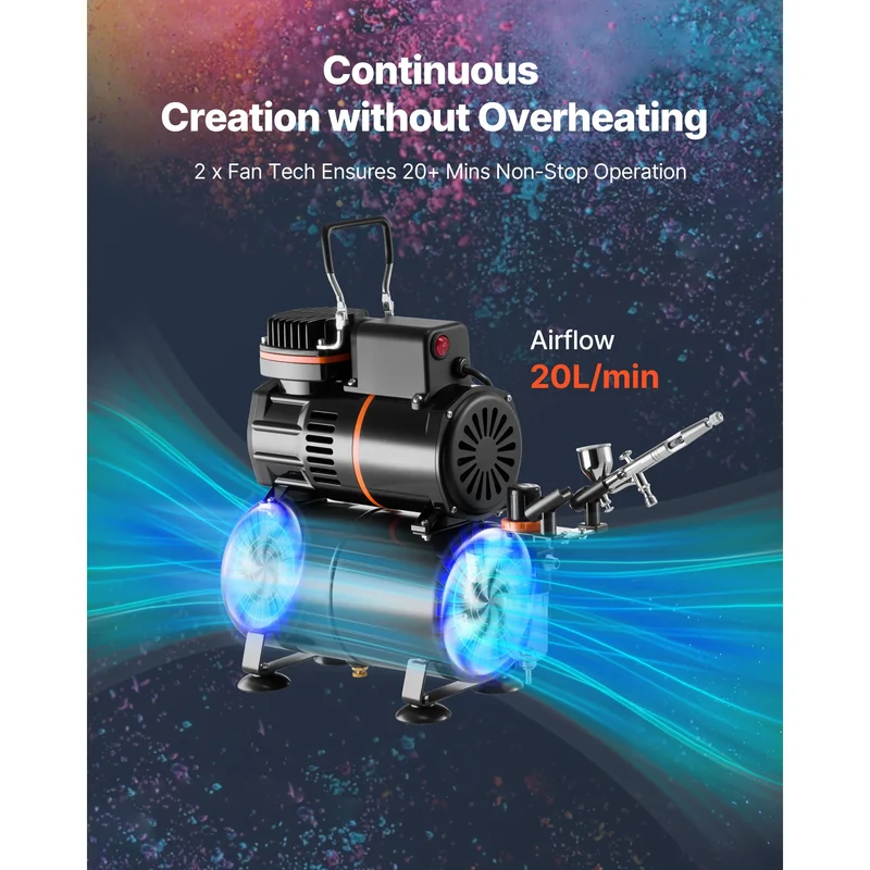 SucceBuy Airbrush Kit With Compressor For Cake And Nail Art