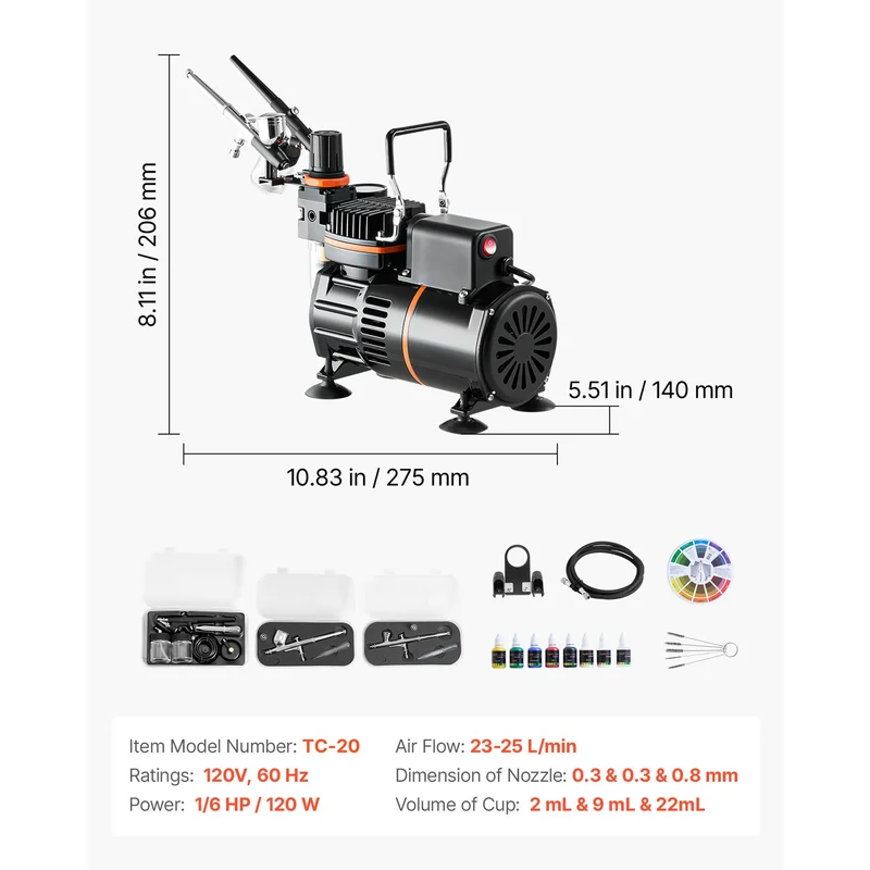 SucceBuy Airbrush Kit With Compressor For Cake And Nail Art