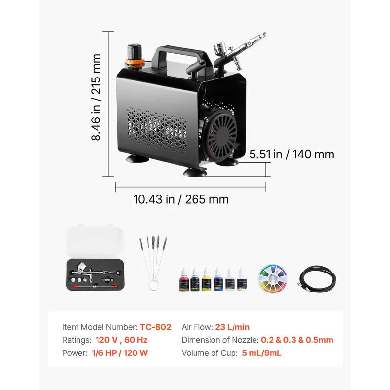 SucceBuy Airbrush Kit With Compressor For Cake And Nail Art