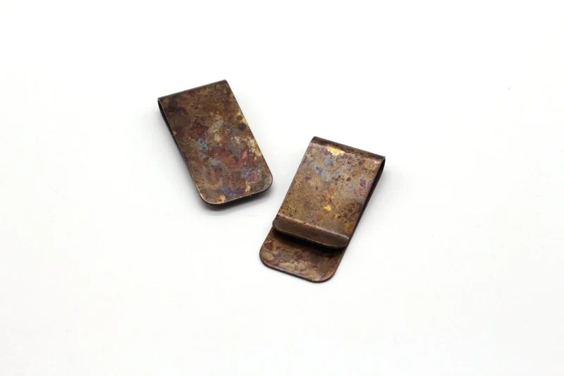 Japanese Brass Money Clip - Red