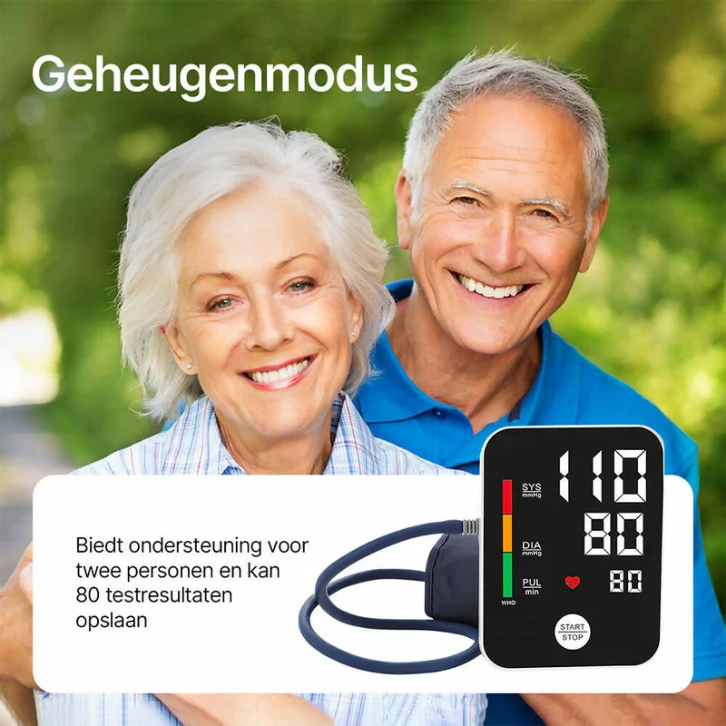 Zeer nauwkeurige bovenarm bloeddrukmeter / meten via bovenarm / detectie van hartritmestoornissen / met slimme geheugenfunctie voor thuisgebruik (bloeddrukmeter)