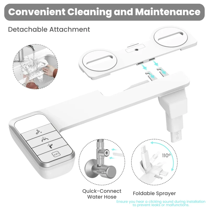 Non Electric Self Cleaning Bidet Attachment For Existing Toilets
