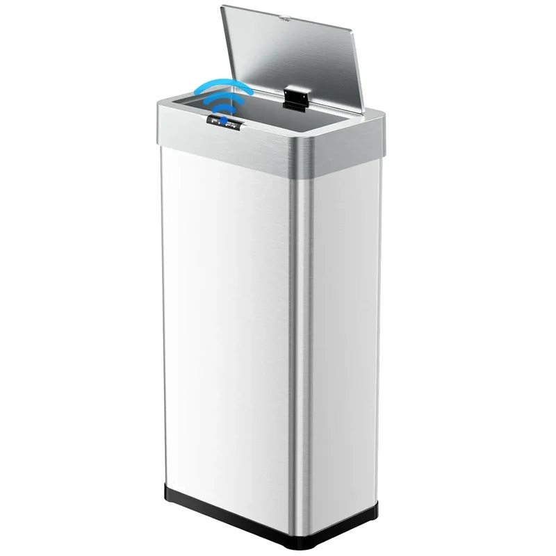 13.2-21.1Gal (50-80L) Motion Sensor Trash Can for Kitchen Stainless Steel Garbage Can Gal Automatic Garbage Smart Bin
