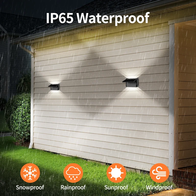 Intelamp Solar Wall Lights With Three Modes For Outdoor Use