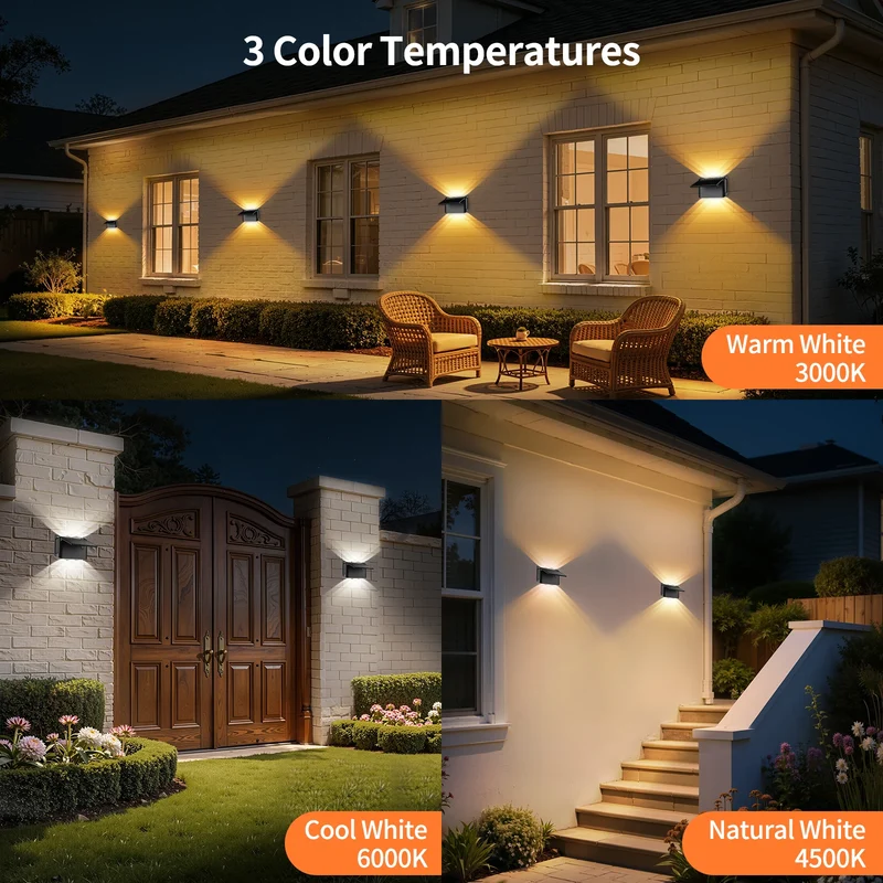 Intelamp Solar Wall Lights With Three Modes For Outdoor Use