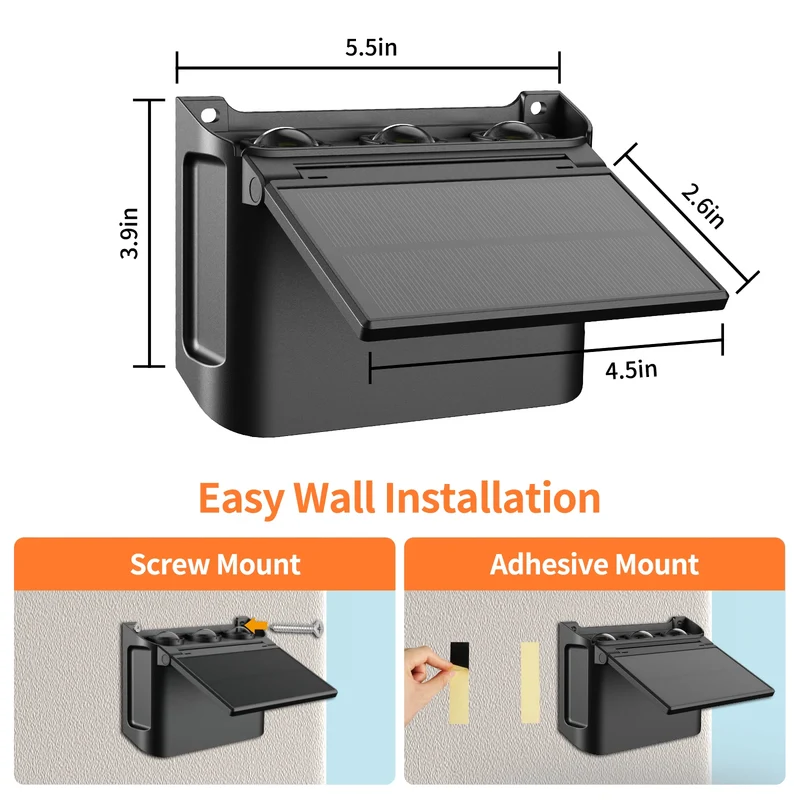 Intelamp Solar Wall Lights With Three Modes For Outdoor Use