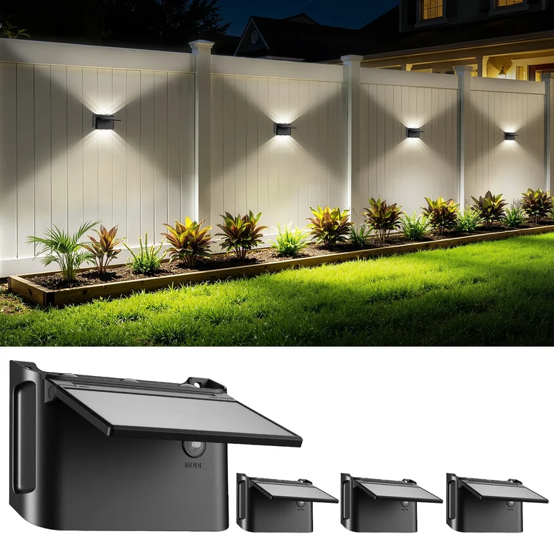 Intelamp Solar Wall Lights With Three Modes For Outdoor Use